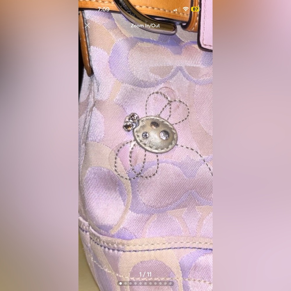 Coach 2005 Soho Lady Bug Signature Optic Purple Canvas & Leather Tote